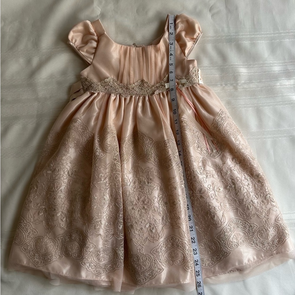 Bonnie Jean Blush and Gold Elegant Dress - Picture 7 of 13